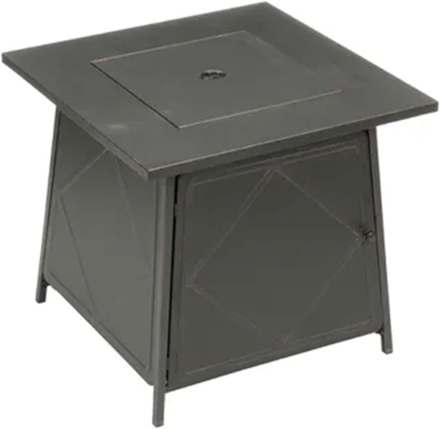 Four Seasons Courtyard Dual Heat – Fogata cuadrada de acero de 28 pulgadas para exteriores, con rocas de lava y tapa de acero, color negro