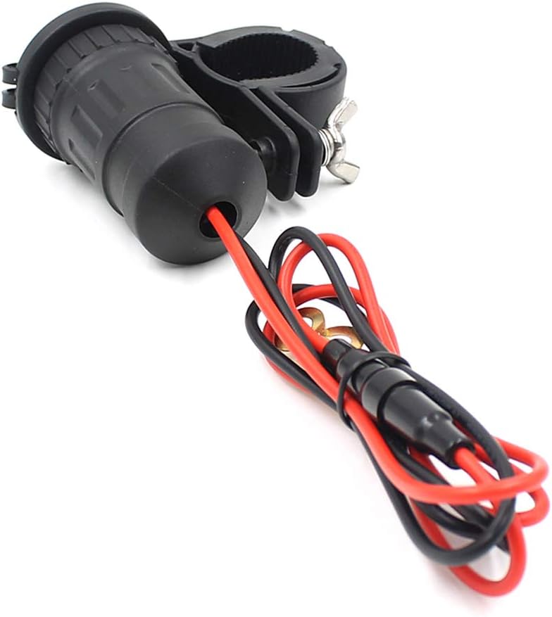 MMOBIEL Universal impermeable motocicleta encendedor de cigarrillos 12V-24V 240W enchufe enchufe incl 23.6 in cableado conexión kit