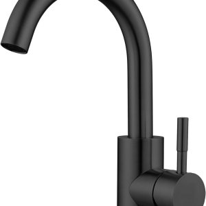 Grifo de fregadero de barra húmeda, de un solo agujero, negro mate de una sola manija para fregadero de cocina o baño, moderno grifo de fregadero de Grifo de fregadero de barra húmeda, de un solo agujero, negro mate de una sola manija para fregadero de cocina o baño, moderno grifo de fregadero de
