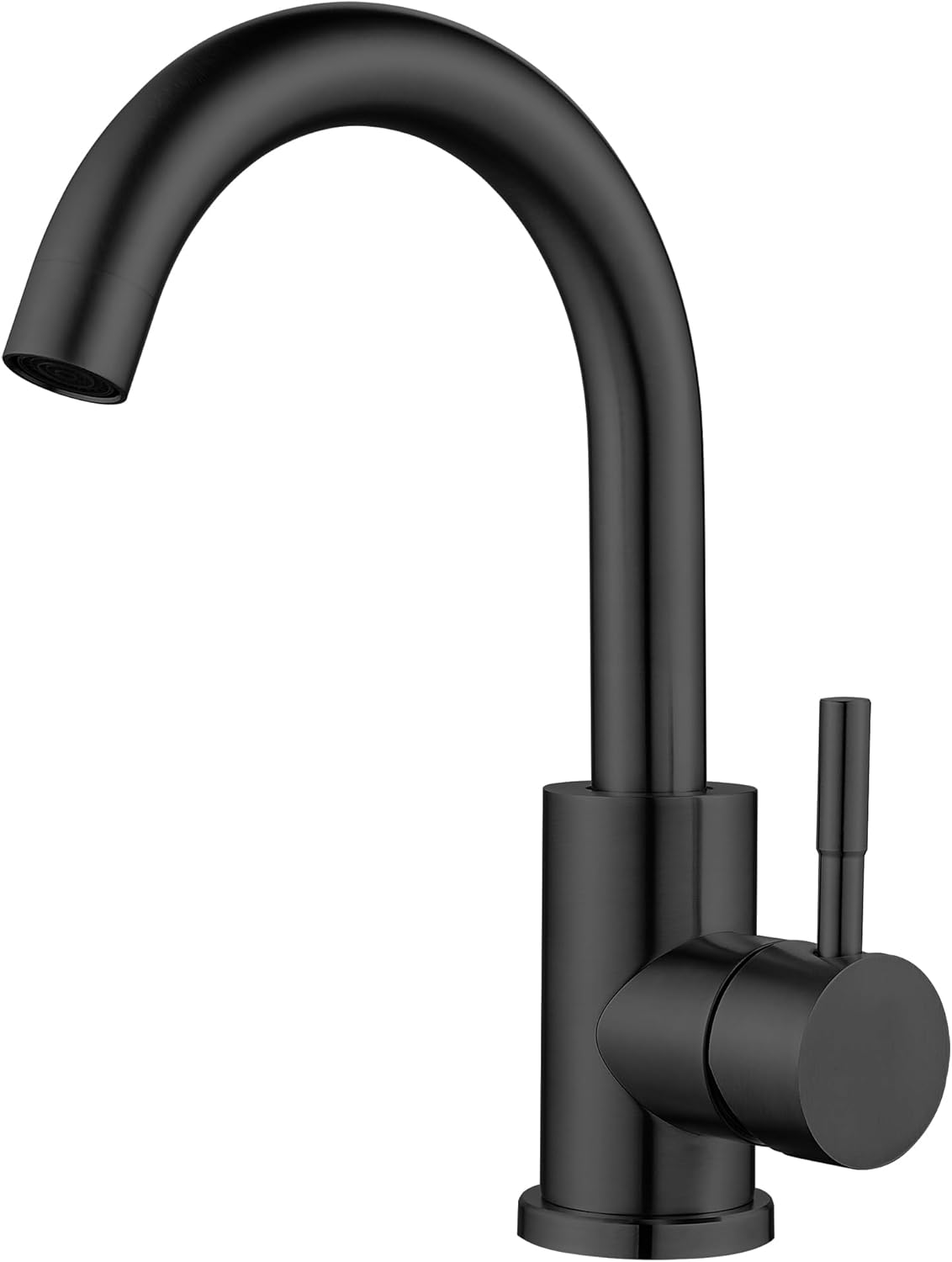 Grifo de fregadero de barra húmeda, de un solo agujero, negro mate de una sola manija para fregadero de cocina o baño, moderno grifo de fregadero de