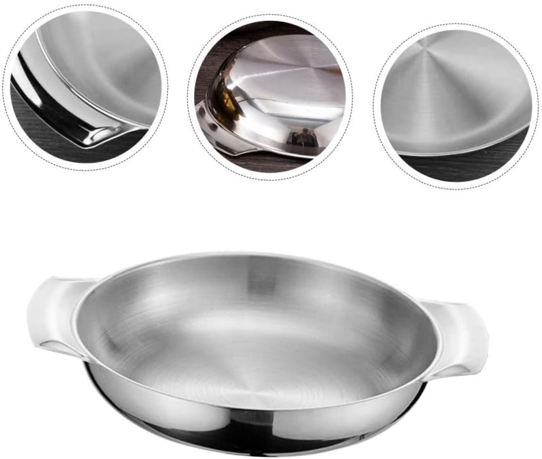 HOMSFOU Amphora – Tazones de acero inoxidable para cocina, paella, parrilla, utensilios de cocina, sartenes de inducción, sartén para wok, bandeja