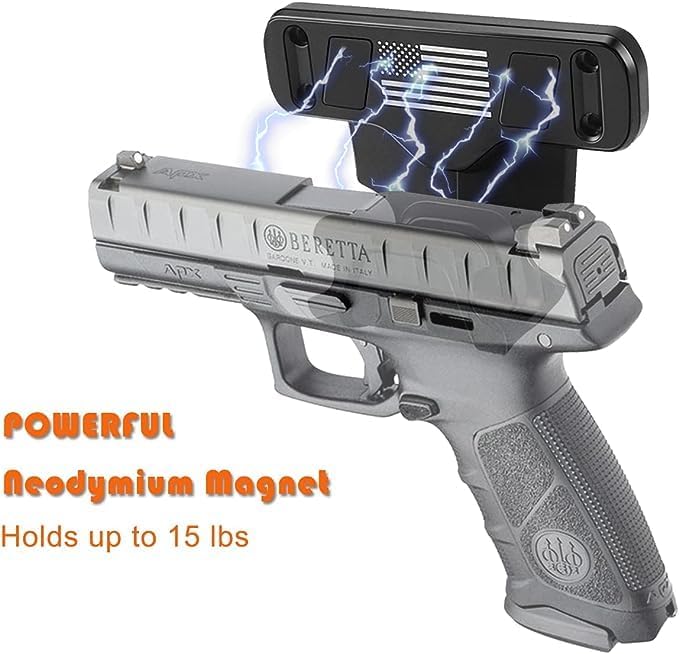 Imán de pistola, funda magnética de coche 2P con protección de gatillo, soporte magnético oculto para vehículo, camión, cajas fuertes, paredes,
