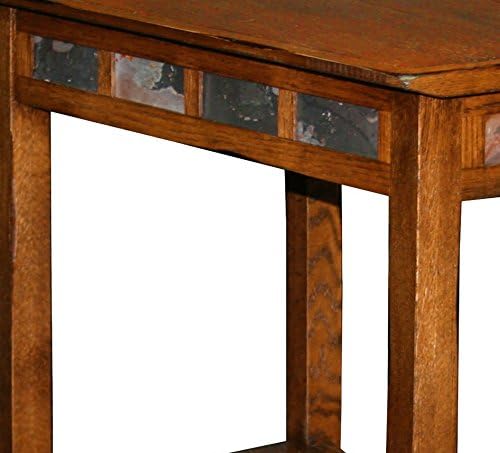 Leick – Mesa auxiliar reclinable con cuña de roble rústico