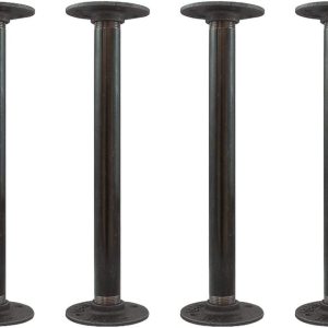 GeilSpace Patas de mesa de tubo gris industrial de 12 pulgadas, tubos de metal y bridas para mesas y muebles vintage personalizados, patas de GeilSpace Patas de mesa de tubo gris industrial de 12 pulgadas, tubos de metal y bridas para mesas y muebles vintage personalizados, patas de