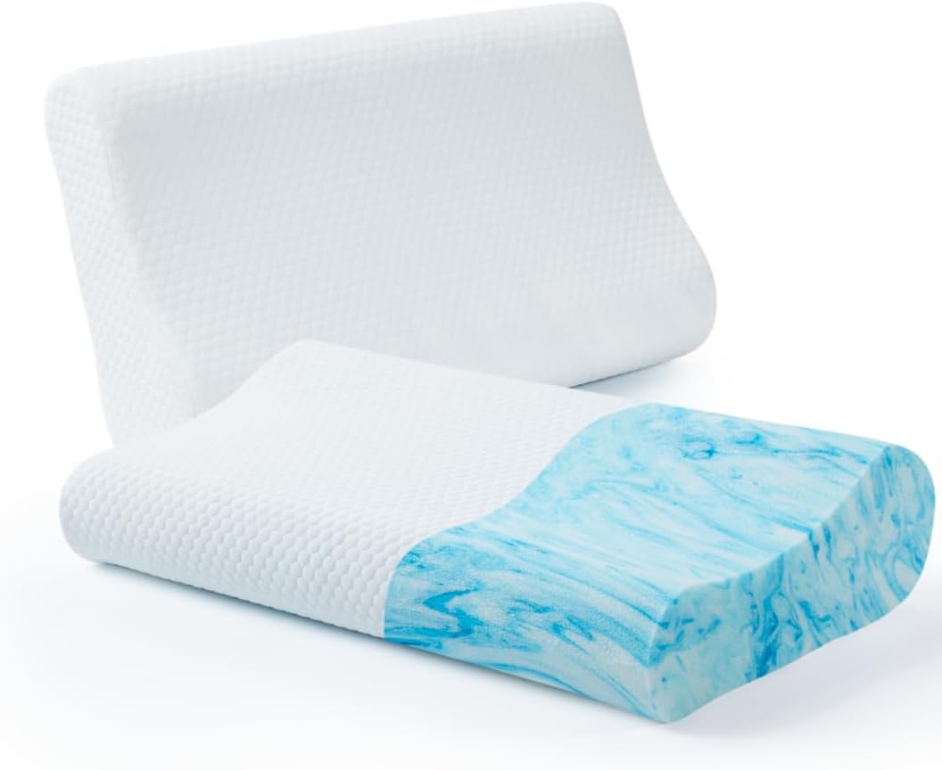 Almohada cervical ortopédica para dormir, almohada ergonómica para aliviar el dolor de cuello y hombros, almohada cervical ortopédica para dormir,