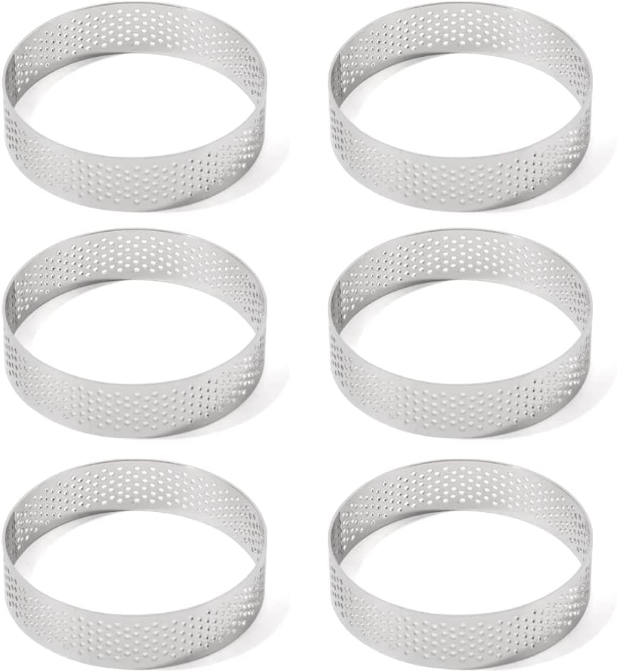 Guowall Anillo para tarta de acero inoxidable, molde de metal para pastelería para tartaleta circular, postre francés, corteza de tarta de fruta