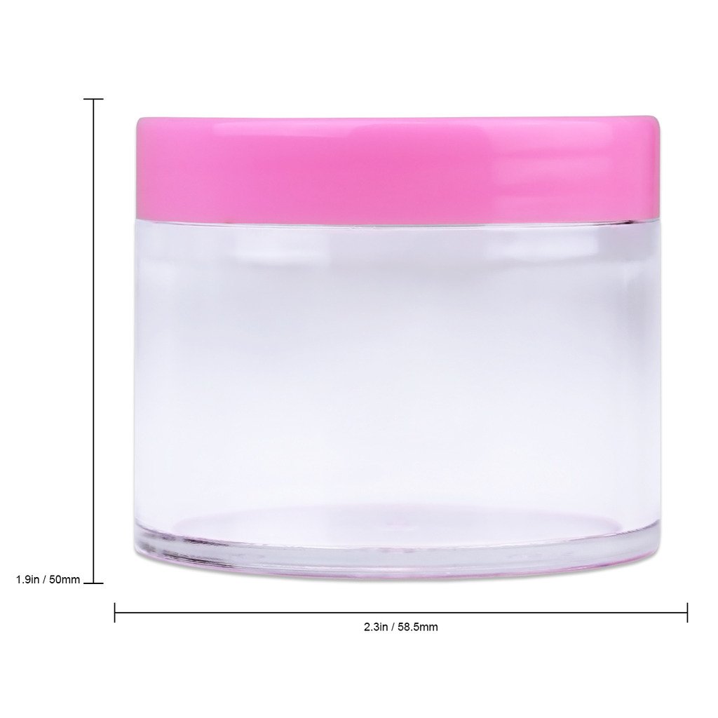 Beauticom – Contenedor de primera calidad, redondo, transparente, a prueba de fugas (2 onzas). Recipientes plásticos de almacenamiento para viajes,