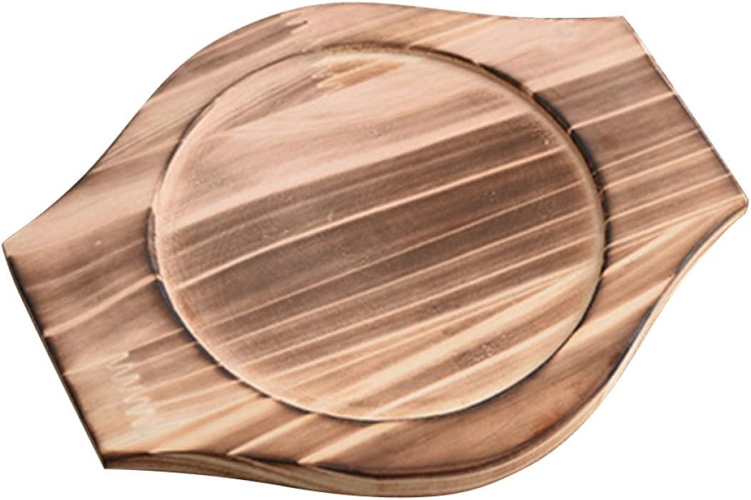 BESTonZON Bandeja decorativa, bandeja decorativa, soporte de escritorio, 2 piezas de salvamanteles de madera para cuenco base de madera, cuenco