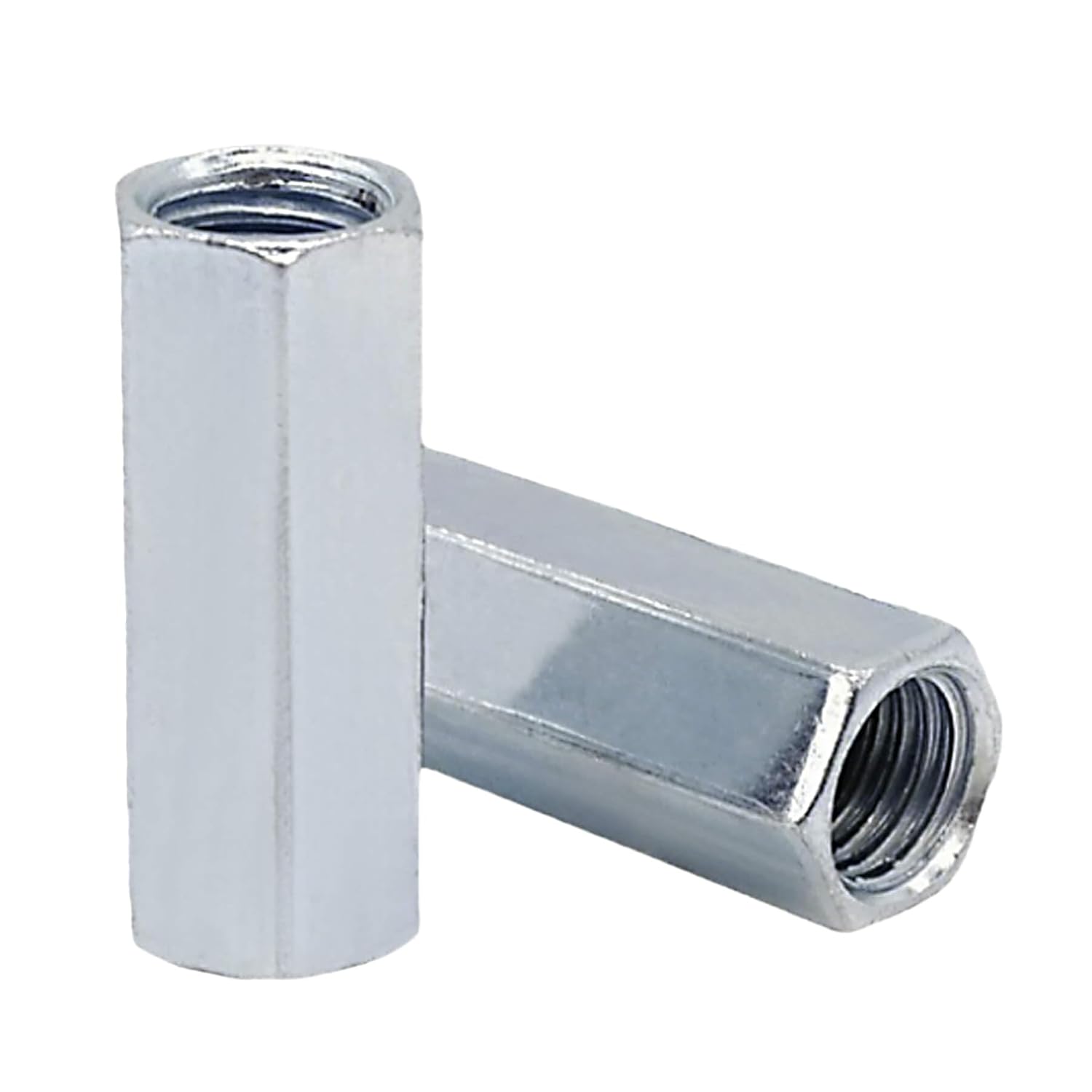 Bueyfolt Tuercas de acoplamiento, 38″-16 x 1-34″, tuercas de acoplamiento de varilla de acero galvanizado 38 pulgadas-16 TPI, paquete de 25