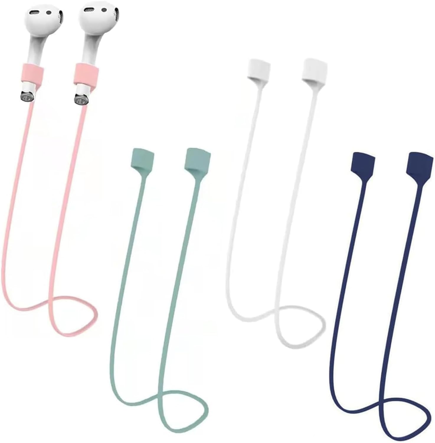 Magnetic Anti-Lost Straps for AirPods,Colorful Soft Silicone Sports Lanyard, Neck Rope Cord