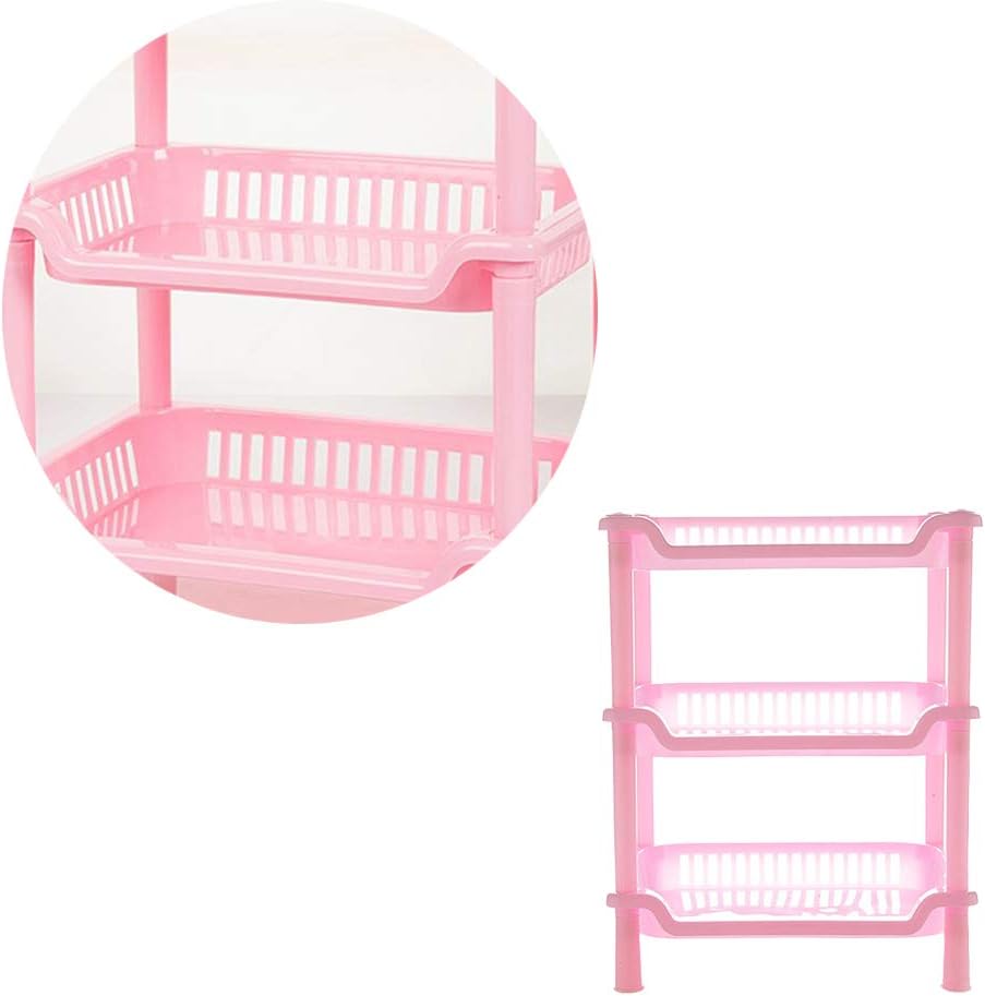 Cabilock Estante organizador de ducha de 3 niveles, estante de baño, estante de baño, estantes organizadores de plástico rosa, para baño,
