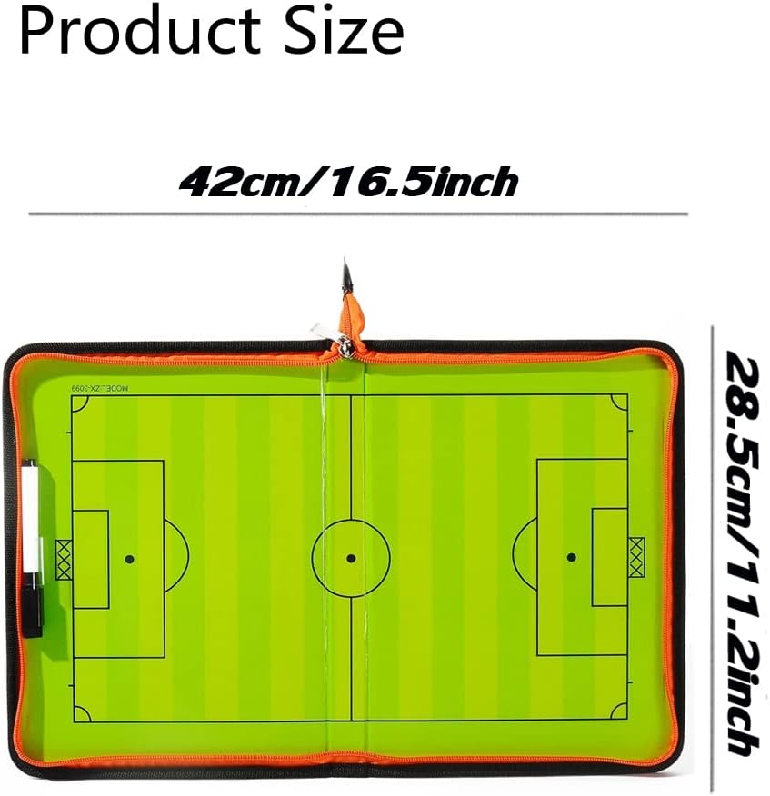 RoseFlower Tabla de entrenamiento de fútbol, tablero magnético de estrategia de tácticas de fútbol, portapapeles borrables con imanes y rotulador,