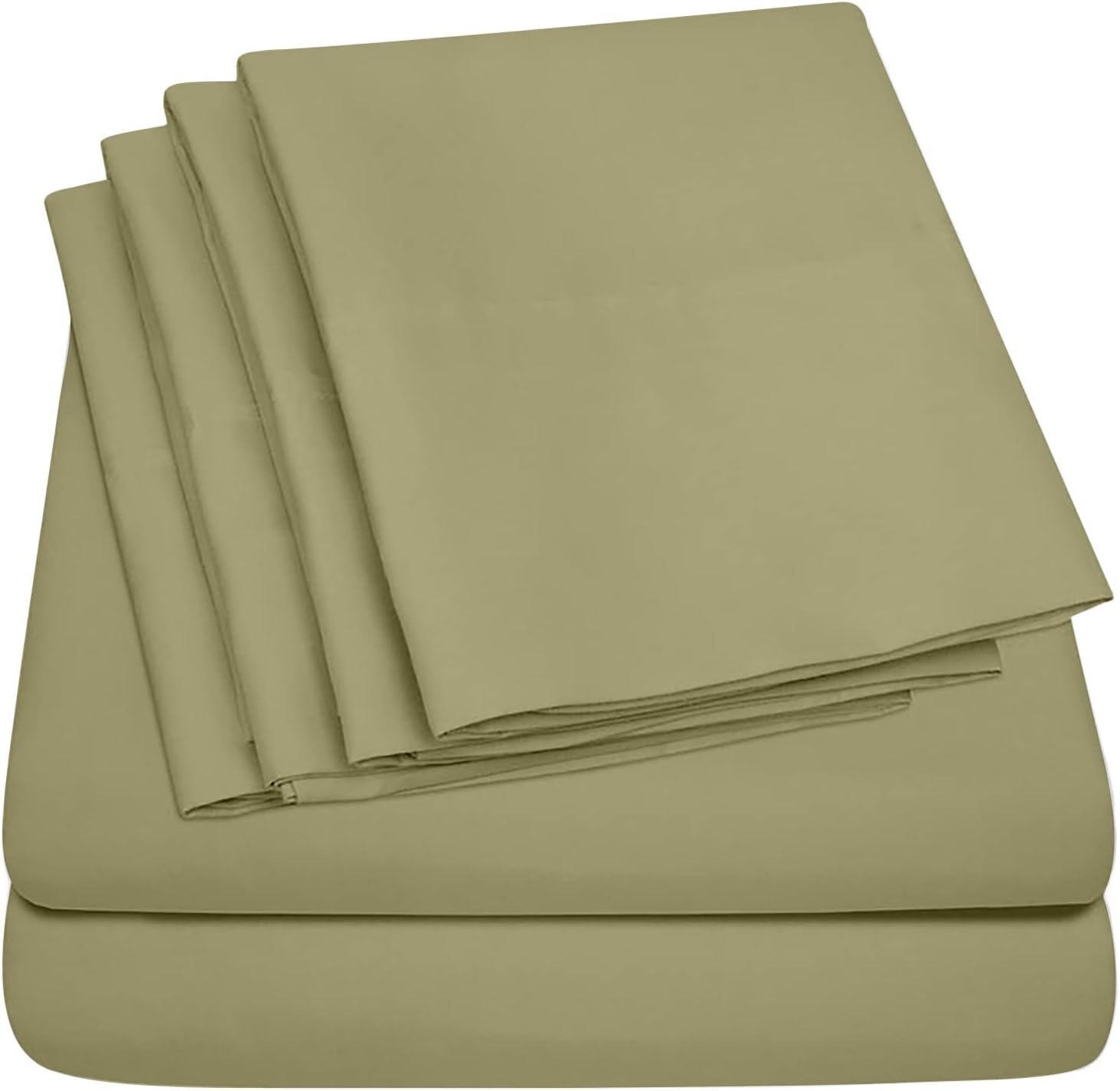 Luxury Home Hotel Collection – Juego de sábanas de rayón derivado de bambú, 6 piezas, matrimonial, salvia