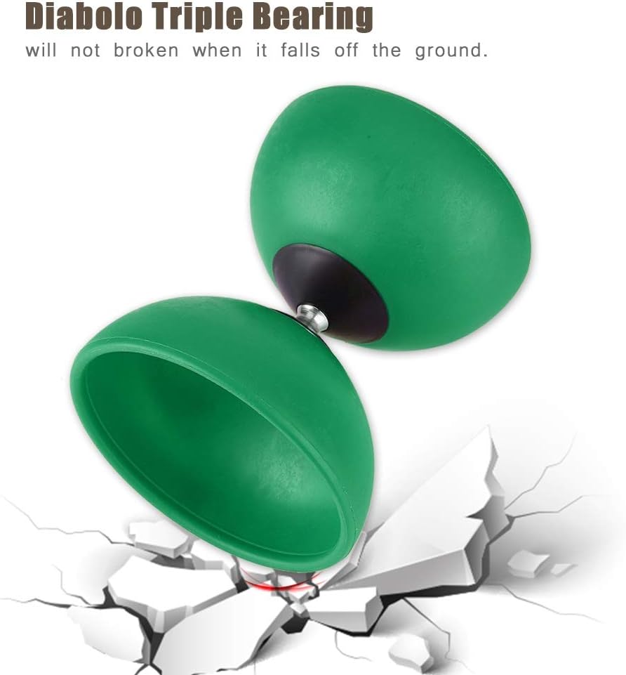 Diabolo Yoyo chino, malabares con palos de mano, delicado, Diabolo es adecuado para jóvenes y ancianos para ejercitar sus manos y brazos (verde)