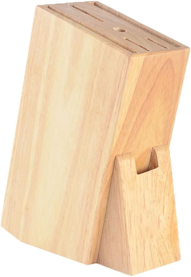 Ousyaah Estante de madera para cuchillos, soporte universal para bloque de cuchillos con ranuras para tijeras y varilla de afilar, cuchillos
