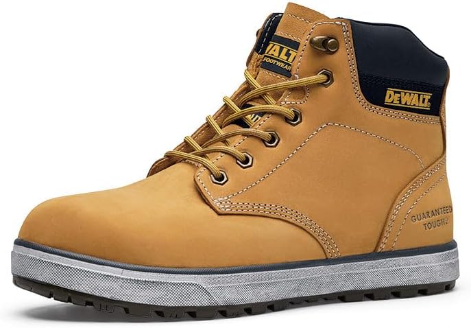 DEWALT Plasma – Botas de trabajo con punta de aluminio para hombre, parte superior de cuero, certificado CSA