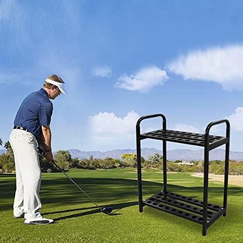 Soporte de canastón de golf, organizador de palos de golf de metal, estante de exhibición, juego de palos de golf, estante de canastero de golf para