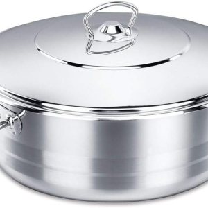 Classic – Olla de acero inoxidable 1810 cubierta de horno holandés de inducción, compatible con caja fuerte de 7 cuartos de galón, color plateado Classic – Olla de acero inoxidable 1810 cubierta de horno holandés de inducción, compatible con caja fuerte de 7 cuartos de galón, color plateado