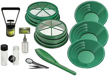 GP5-KIT111 – Kit de cacerola de minería de prospección 2 clasificadores, 3 bandejas doradas, 11 piezas