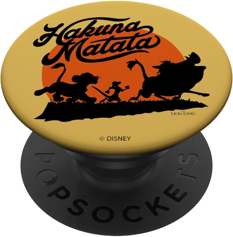 Disney The Lion King Simba Timon Pumbaa Hakuna Matata Sunset PopSockets PopGrip agarre intercambiable para teléfonos y tabletas