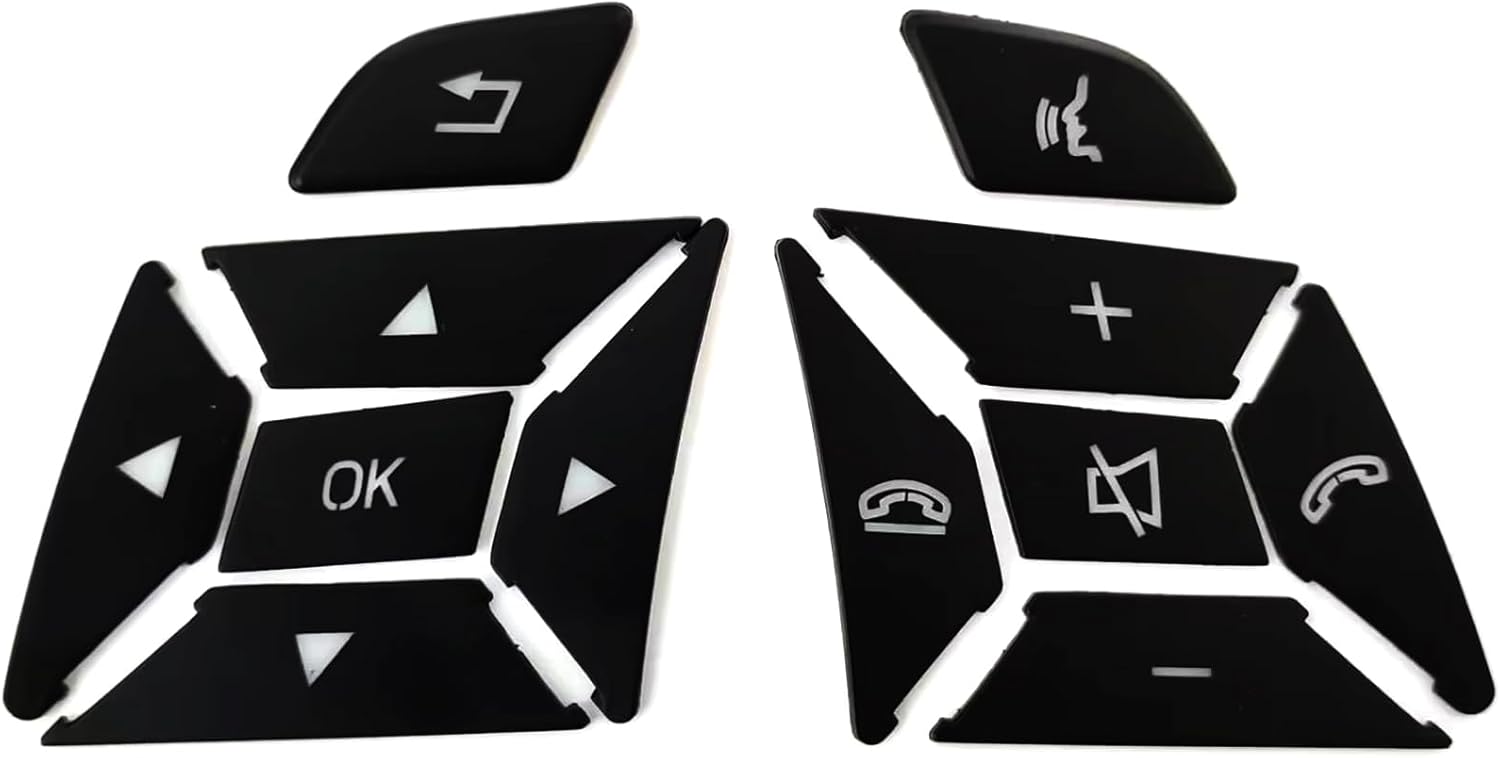 12 unids negro volante botones cubierta decoración interior ajuste reemplazo para Mercedes-Benz Accesorios A B C E SLK SL ML GL ClA GlA W176 W212