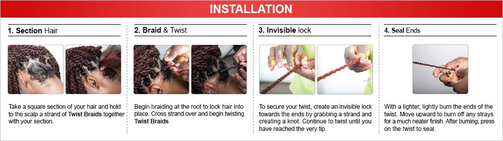 6 PACKSLOT FreeTress Trenzas de pelo sintético iguales trenza Marley (trenza torcida jamaicana) (2)