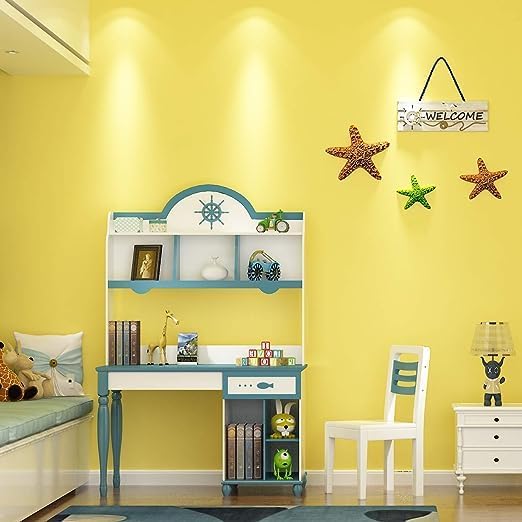 Papel tapiz amarillo limón para despegar y pegar, papel adhesivo amarillo mate para gabinetes, impermeable, autoadhesivo, rollo de papel de pared