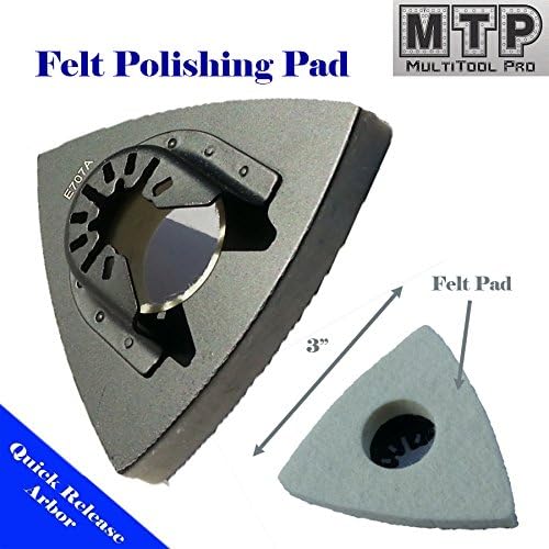 MTP TM – Almohadilla de fieltro de lana de pulido, multiherramienta oscilante, compatible con Fein Multimaster Dewalt Porter Cable Skil Black &