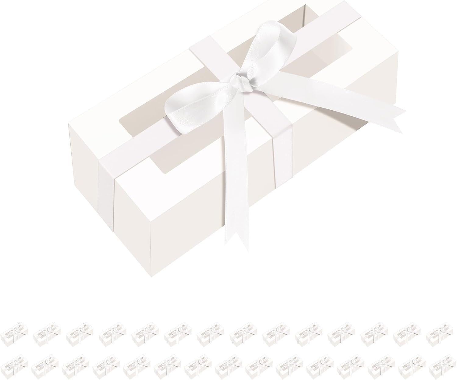 HAPPY POTATO Paquete de 30 cajas de macarrones para 4 o 5, 4 x 1.9 x 1.9 pulgadas, cajas de embalaje de macarrones, cajas de macarrón blanco con