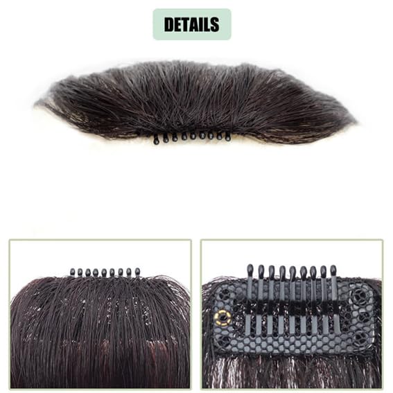 Flequillo con clip, extensiones de cabello 100% humano con clip, flequillo con fleco con red agradable y plano natural, flequillo ordenado con