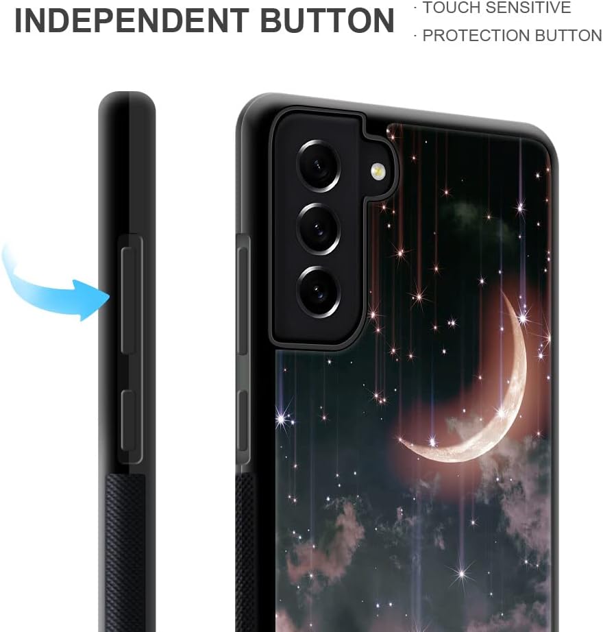 ZHEGAILIAN Funda compatible con Samsung Galaxy S21 Fe, Crescent Nebula Galaxy S21 FE para niñas, funda protectora antideslizante de TPU suave a