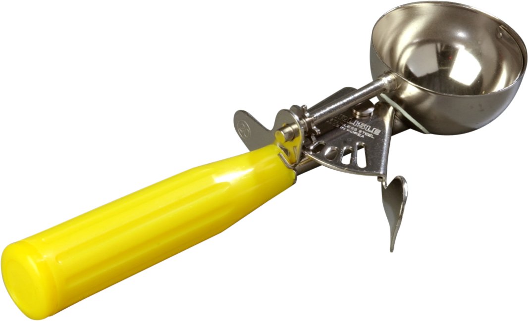 Carlisle FoodService Products 60300-20 Cuchara de acero inoxidable para control de porciones, 2 onzas, amarillo