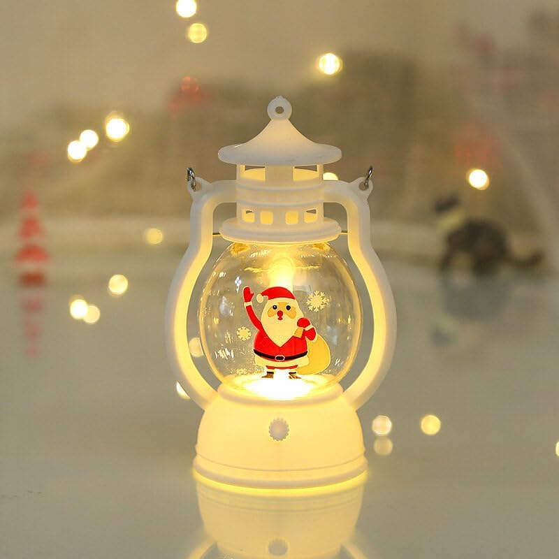 KEETRILAI Decoraciones de Navidad Lámpara de caballo pequeño Lámpara de aceite portátil LED Luz de vela electrónica Luz de árbol de Navidad