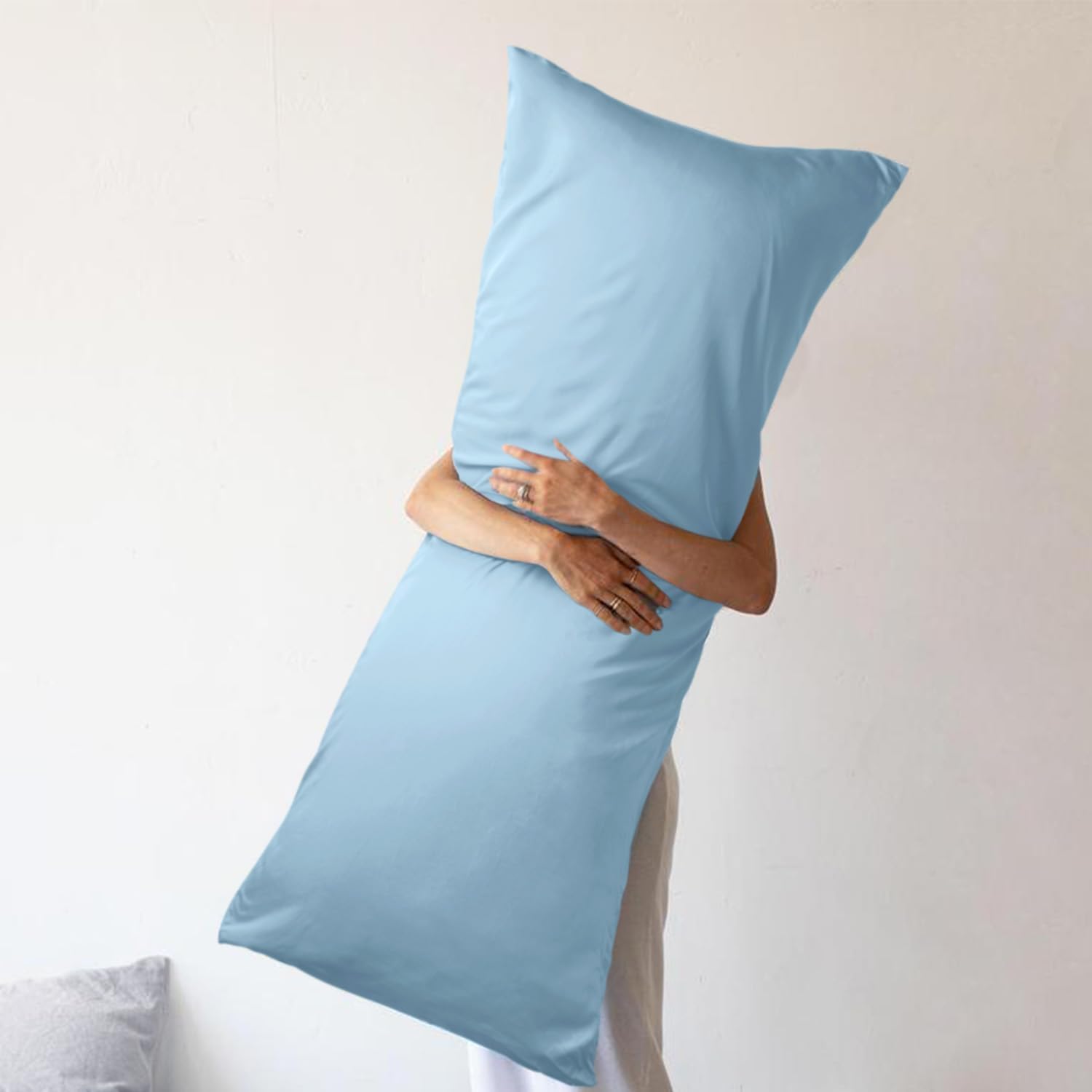 Fundas de almohada corporal azul claro 20×54