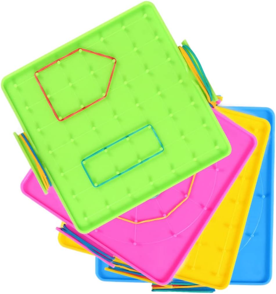 Operitacx 4 unids Peg Board Niños Juguetes Educativos Plato de Plástico Platos de Plástico Geometría Aprendizaje Geometría Manipulativos Plástico