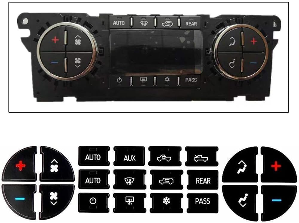 Kit de reparación de botones de CA para salpicadero, compatible con Chevy, mejor para fijar botones de control de aire acondicionado desteñidos
