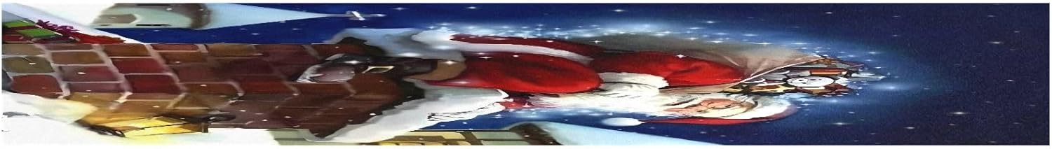 Christmas Santa Claus Giving Gifts Table Runner Autumn Table Runner for Desk Decor Christmas Table Runner 108 Inches Long