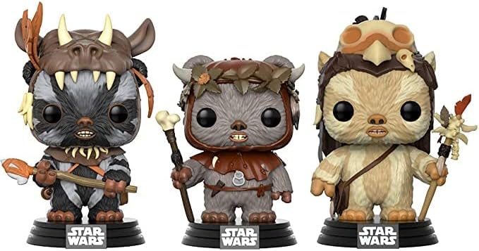 Funk o Pop! Star Wars Ewoks – Teebo, Chief Chirpa, Logray – Paquete de figuras de vinilo