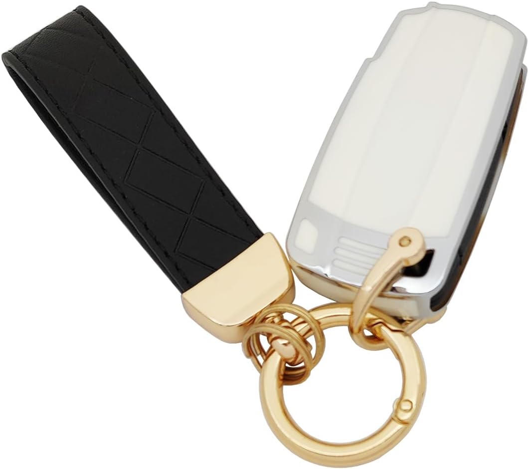 Funda protectora de TPU para llavero compatible con BMW 1 3 5 Series E90 E92 E93 X5 X6 Z4 E90, Blanco
