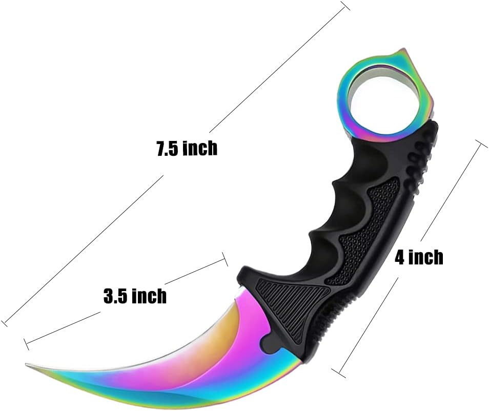 ZLIXING KARAMBIT – Cuchillo de campamento de hoja fija con funda para hombre, herramienta EDC para caza, supervivencia al aire libre, senderismo