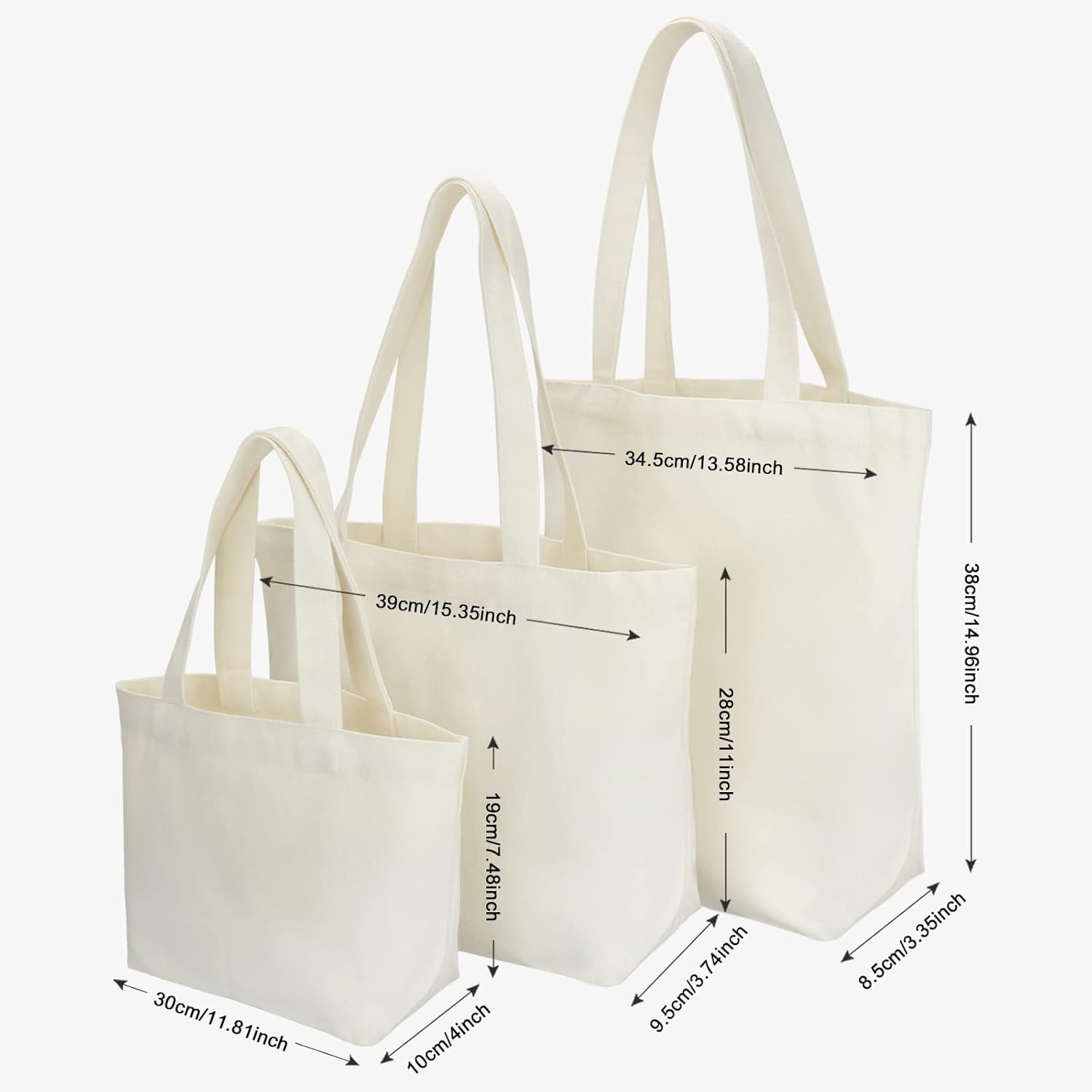 Bolsa de lona, bolsas reutilizables con asas resistentes, bolsa estética para regalos de cumpleaños, compras, viajes
