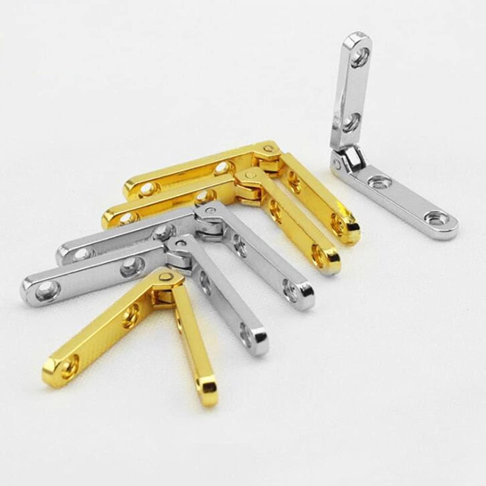 Bisagra de aleación de zinc de 90 grados para caja de madera, regalo de vino, joyero, accesorios, bisagra de cadena de soporte angular, 6 piezas con