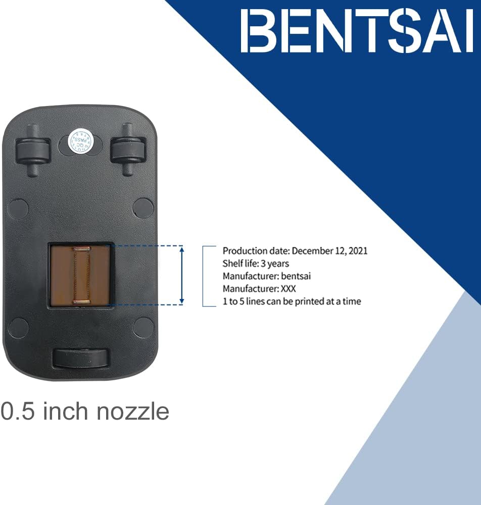 BENTSAI BT-2580P Original Solvente Cartucho de tinta de secado rápido Impresora de inyección de tinta de mano BT-HH6105B2BT-HH6105B3B10 (negro)