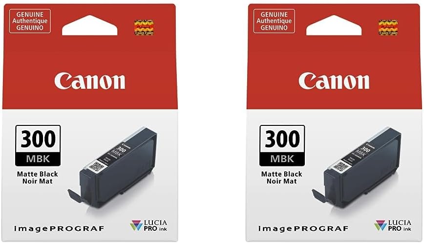 Canon Tinta PFI-300 Lucia PRO, color negro mate, compatible con impresora imagePROGRAF PRO-300, estándar (4192C002) (paquete de 2)