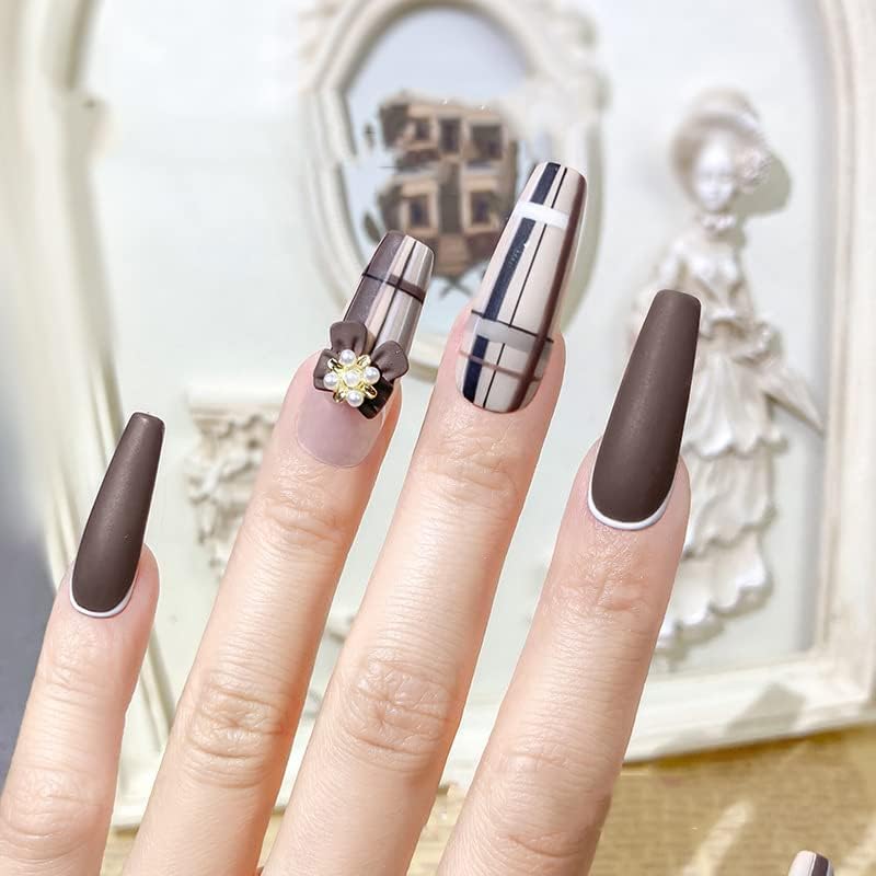 Eseres 12 dijes de uñas Kawaii 3D con lazo para uñas, de aleación colorida, lazo de perlas, accesorio de uñas para mujeres y niñas, decoración de