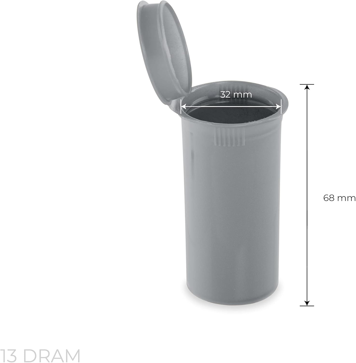 Botellas Pop Top Dram (plateado) – 13 Dram – 315 por caja – (2.75 pulgadas de profundidad x 1.26 pulgadas de ancho) – Suministros de embalaje –