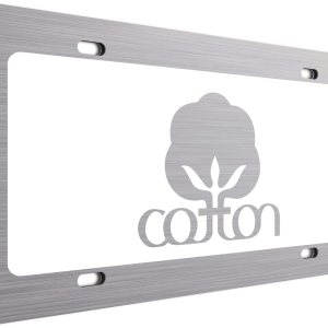 Placa de matrícula de algodón blanco con sello ACM de aluminio cepillado para automóvil, disponible en varios colores. Perfecto para agricultores Placa de matrícula de algodón blanco con sello ACM de aluminio cepillado para automóvil, disponible en varios colores. Perfecto para agricultores