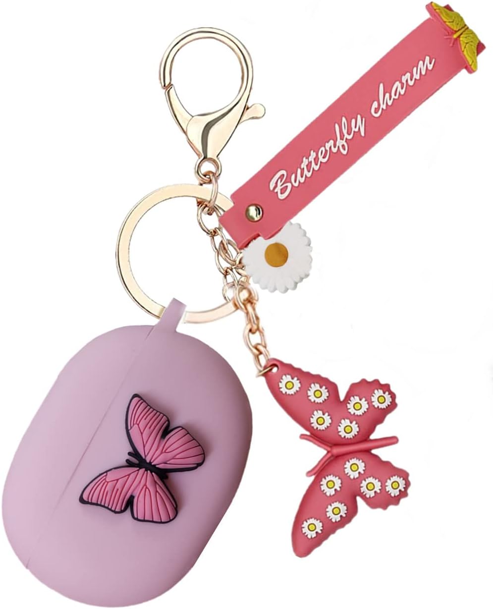 Bonita funda para los nuevos Beats Studio Buds + 20212023 con llavero de mariposa, funda de carga Kawaii de silicona Beats Studio Buds, funda de
