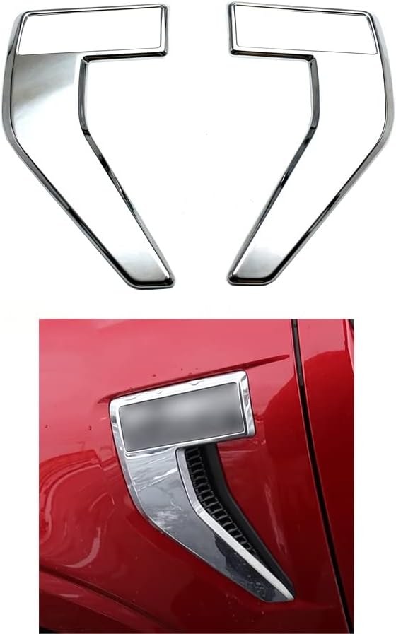 TOTMOX Cubierta de ventilación lateral del guardabarros delantero del automóvil, compatible con Ford F150 F-150 2021-2022, fibra de carbono ABS