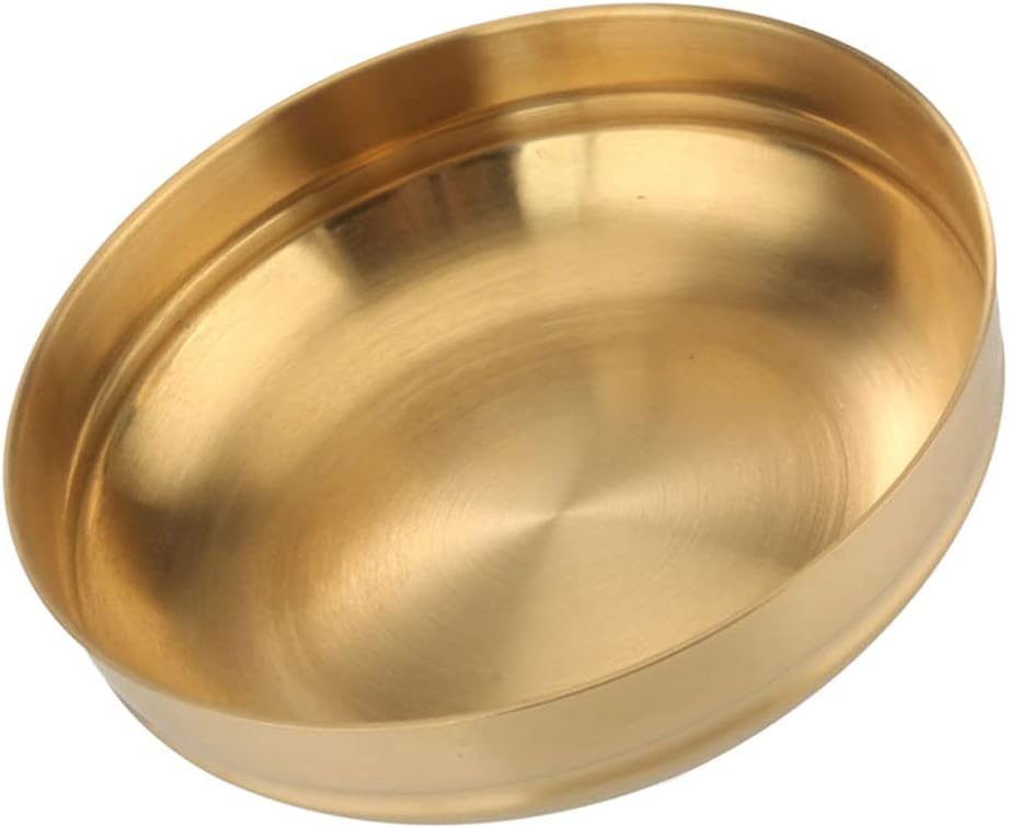 Hemoton Cuenco de acero inoxidable coreano Bibimbap Tazón de arroz de metal Tazón de cereales Tazón de servir para sopa Arroz Helado Bocadillos